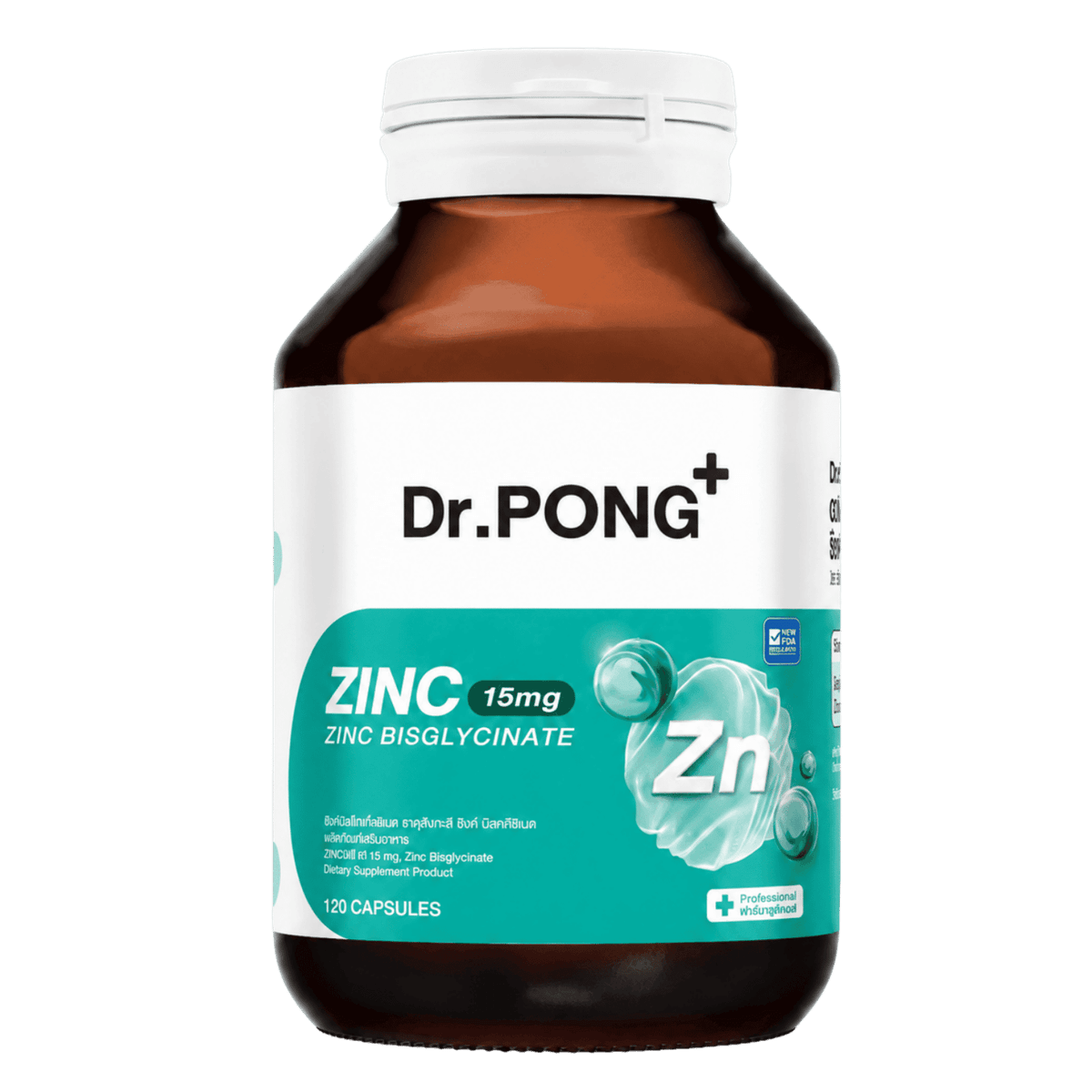 Dr.PONG Zinc Bisglycinate 15 mg, 120 капсул
