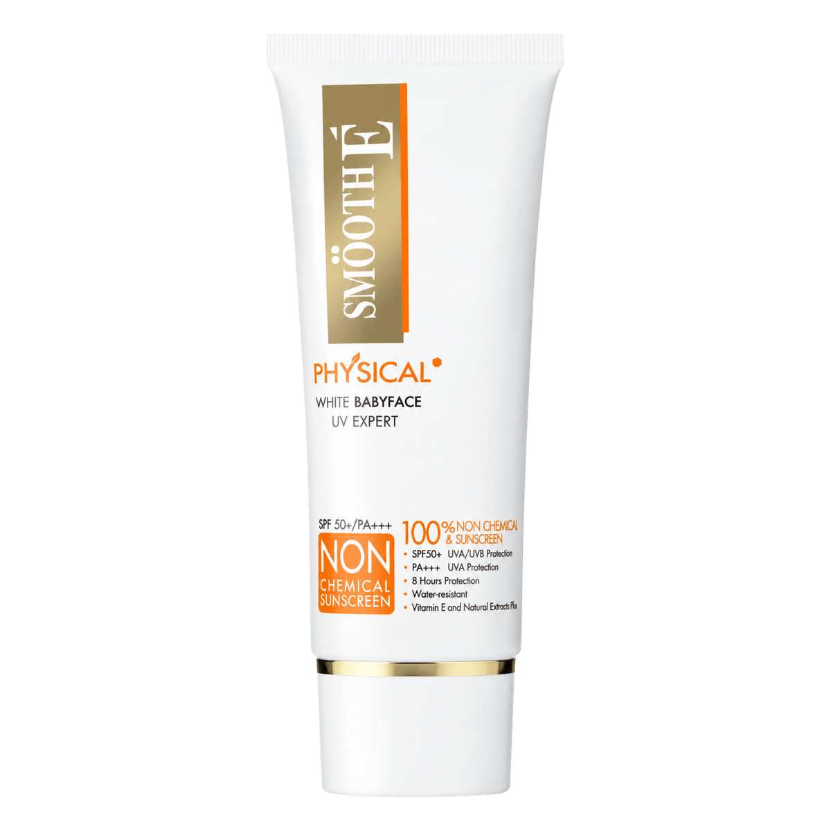 Smooth E Physical White Chemical-Free Sunscreen SPF 50+ PA+++ White 40 g