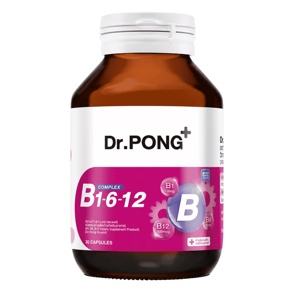 Dr.PONG B Complex 1-6-12 (Vitamin B1 B6 B12) 30 caps
