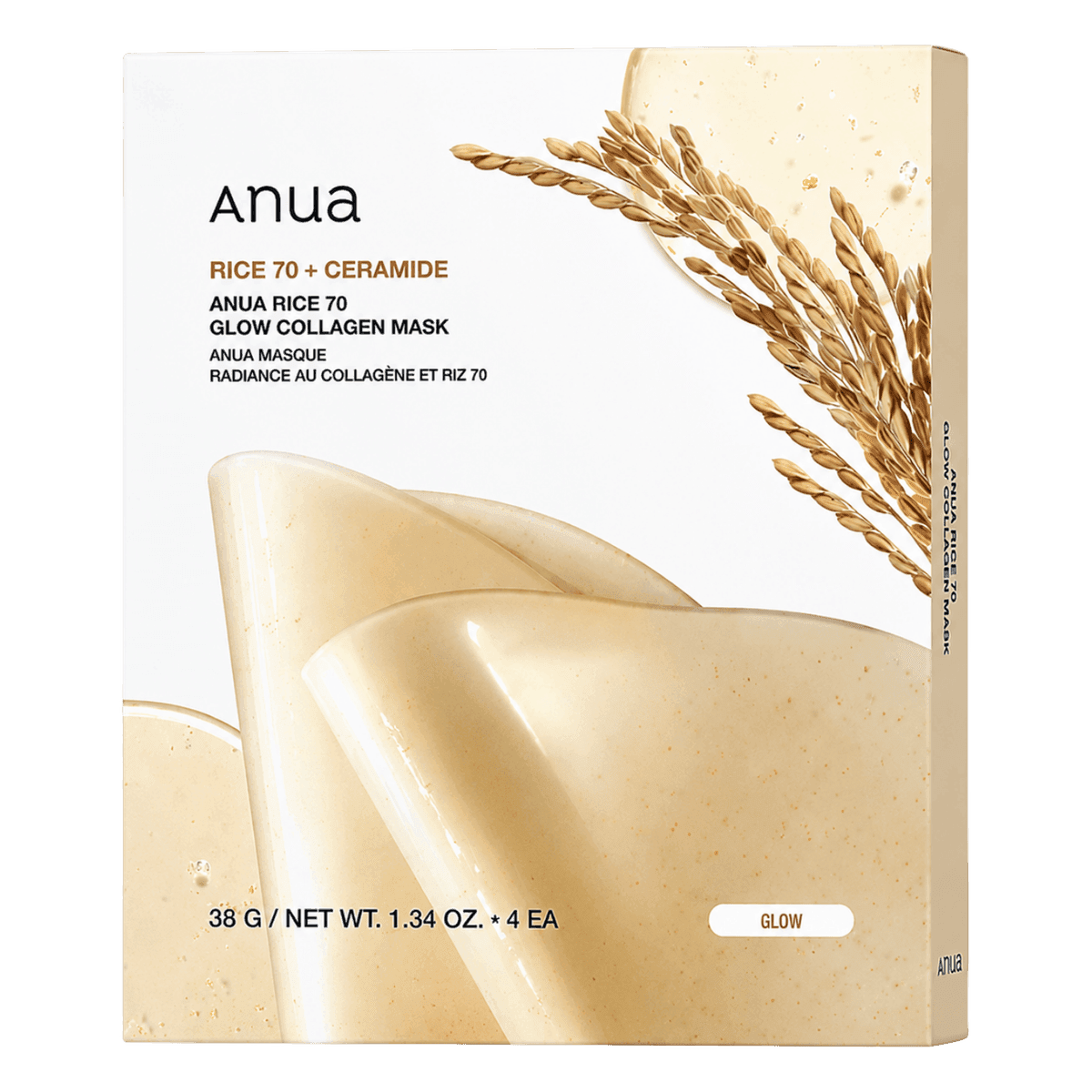 Anua Rice 70 Glow Collagen Mask 38 g x4