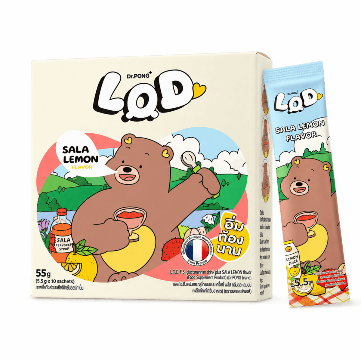 Dr.PONG LOD FS Glucomannan Drink Plus — Sala-Lemon, 55 g