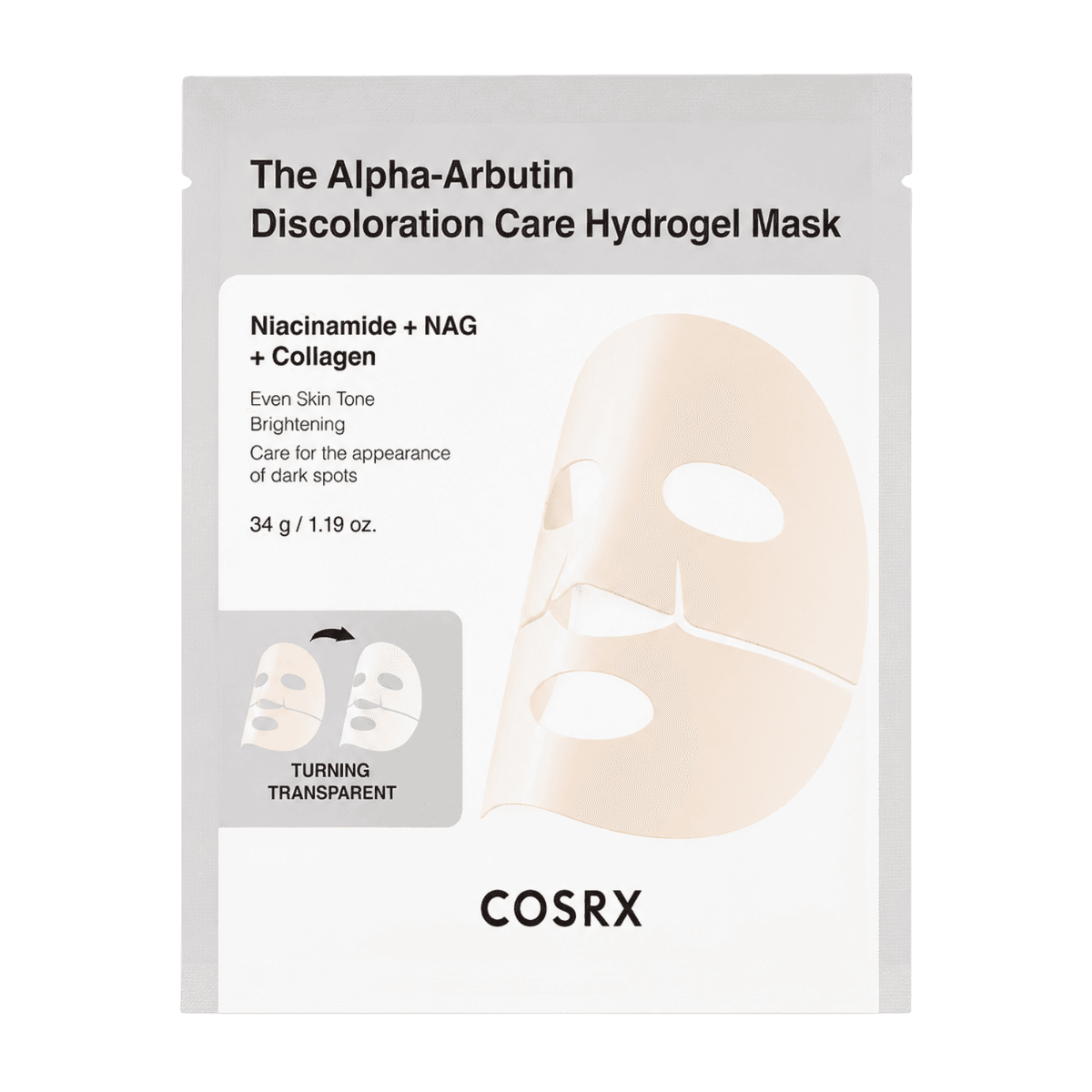Cosrx The Alpha-Arbutin Discoloration Care Hydrogel Mask 34 G