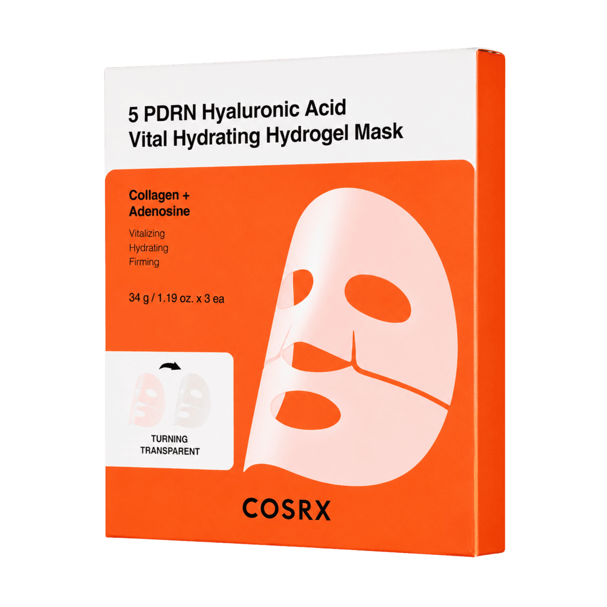 Cosrx 5 Pdrn Hyaluronic Acid Vital Hydrating Hydrogel Mask 34 G X 3 Ea