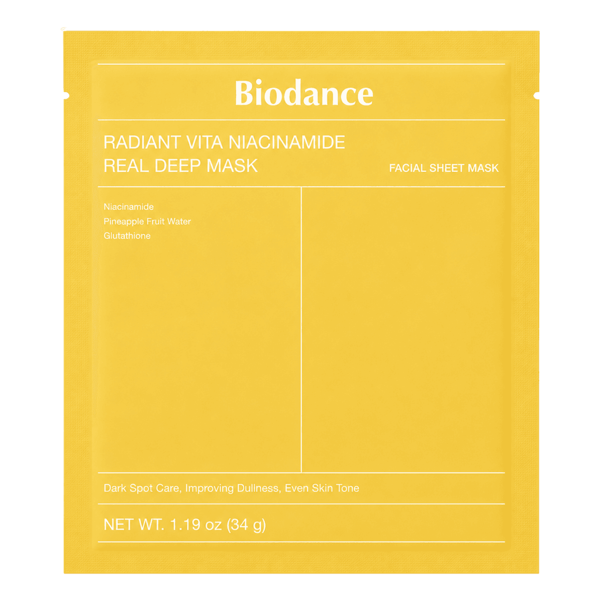 Biodance Radiant Vita Niacinamide Real Deep Mask 34 g